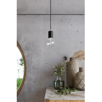 Lampadario a sospensione con filo EDISON 7 7xE27/60W/230V ragno nero