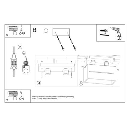 Plafoniera LOBO 2xG9/40W/230V bianco