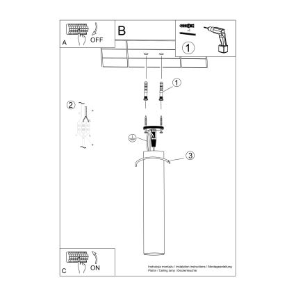 Faretto LAGOS 1xGU10/10W/230V 30 cm bianco