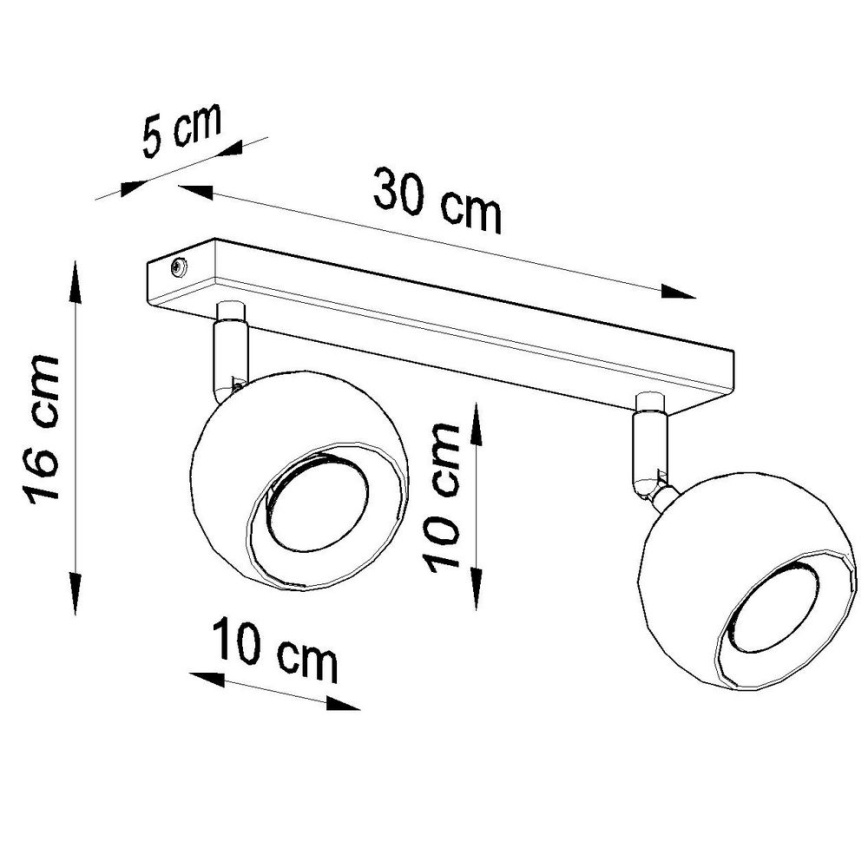 Faretto da binario OCULARE 2xGU10/10W/230V