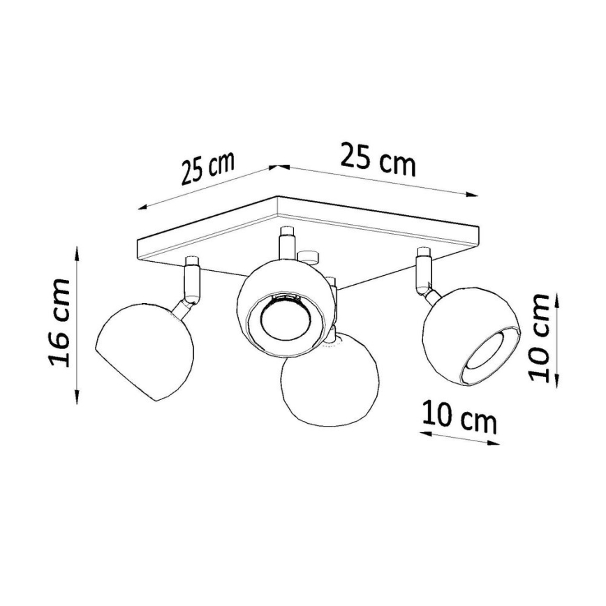 Faretto da binario OCULARE 4xGU10/10W/230V