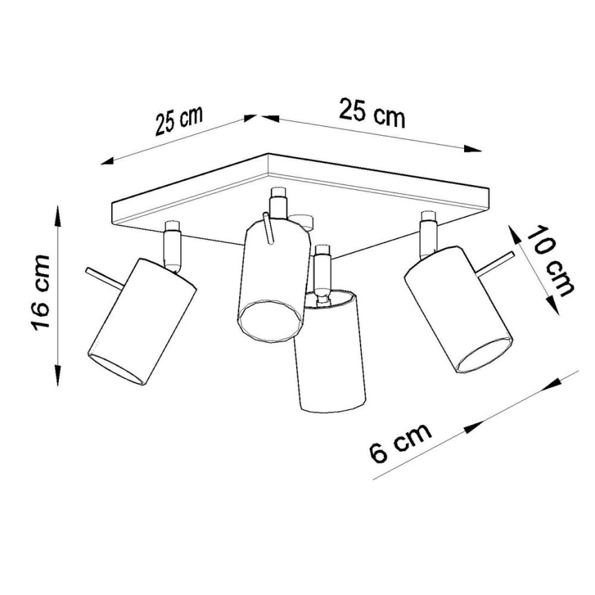 Faretto da binario RING 4xGU10/10W/230V
