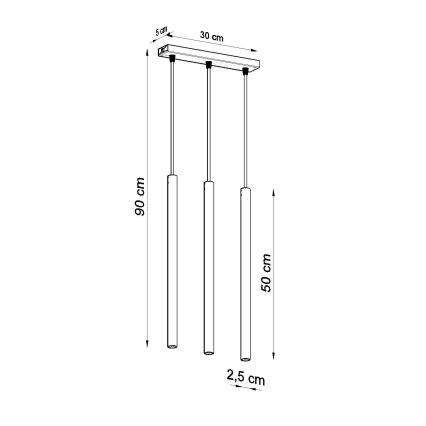 Lampadario a sospensione con filo PASTELO 3xG9/8W/230V bianco