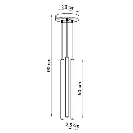 Lampadario a sospensione con filo PASTELO 3xG9/8W/230V bianco