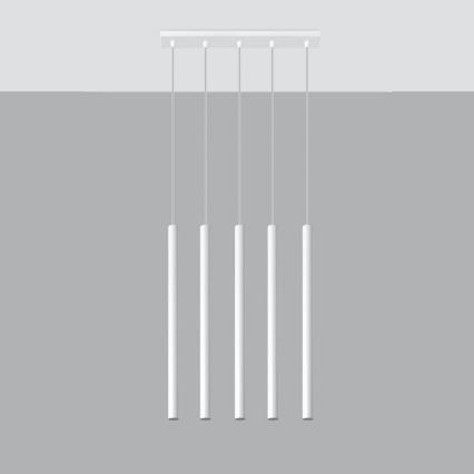 Lampadario a sospensione con filo PASTELO 5xG9/8W/230V bianco