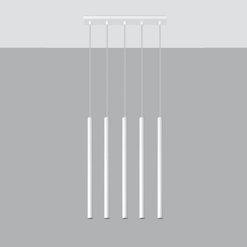 Lampadario a sospensione con filo PASTELO 5xG9/8W/230V bianco