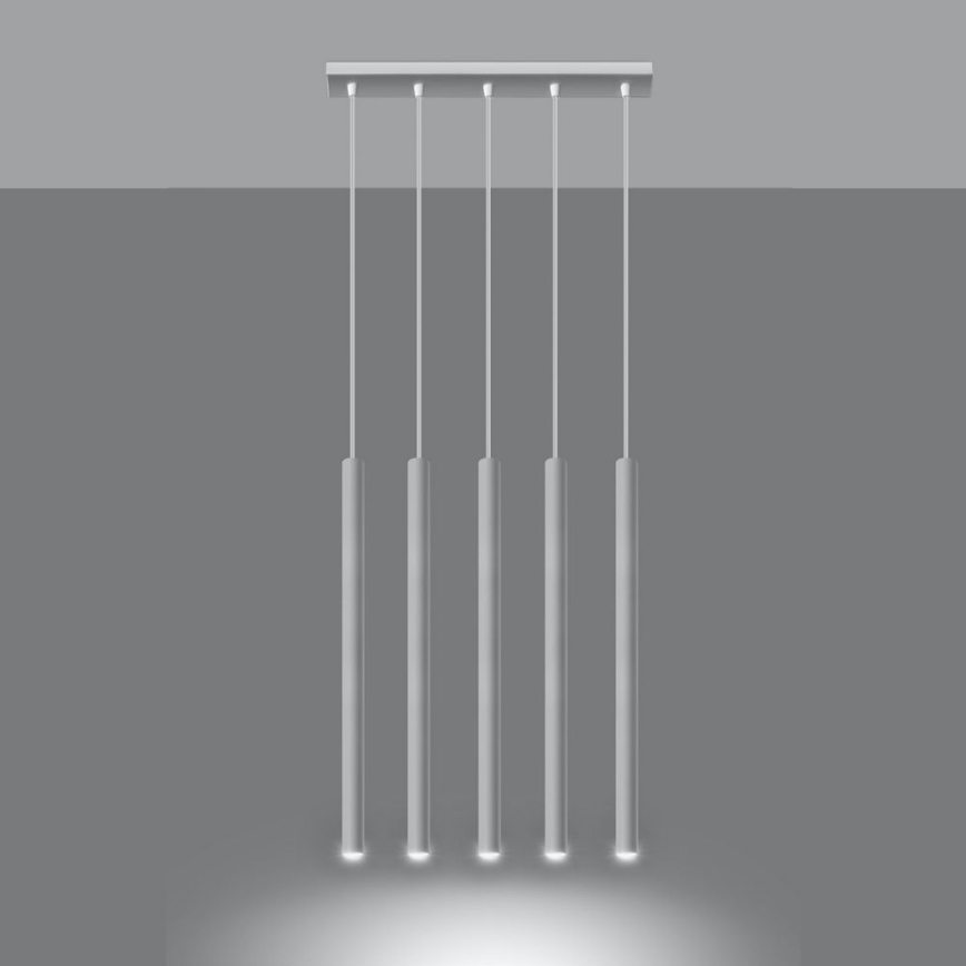 Lampadario a sospensione con filo PASTELO 5xG9/8W/230V bianco