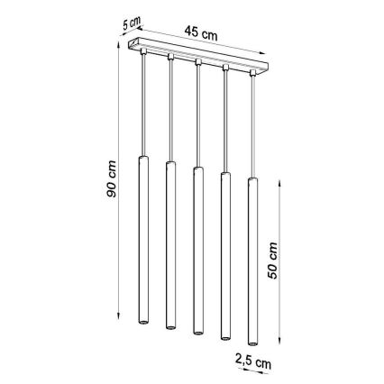 Lampadario a sospensione con filo PASTELO 5xG9/8W/230V bianco