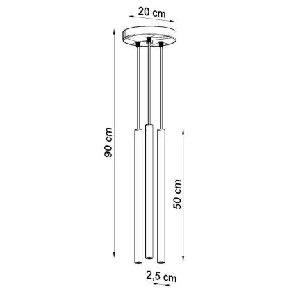 Lampadario a sospensione con filo PASTELO 3xG9/8W/230V nero