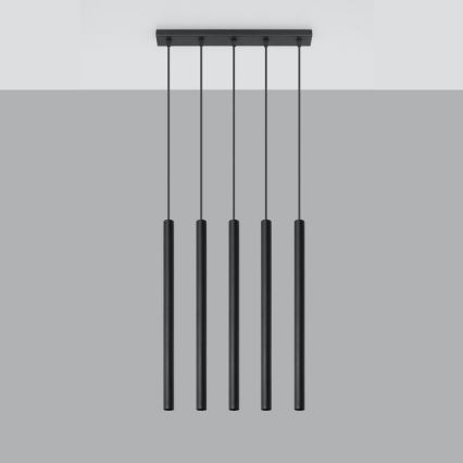 Lampadario a sospensione con filo PASTELO 5xG9/8W/230V nero
