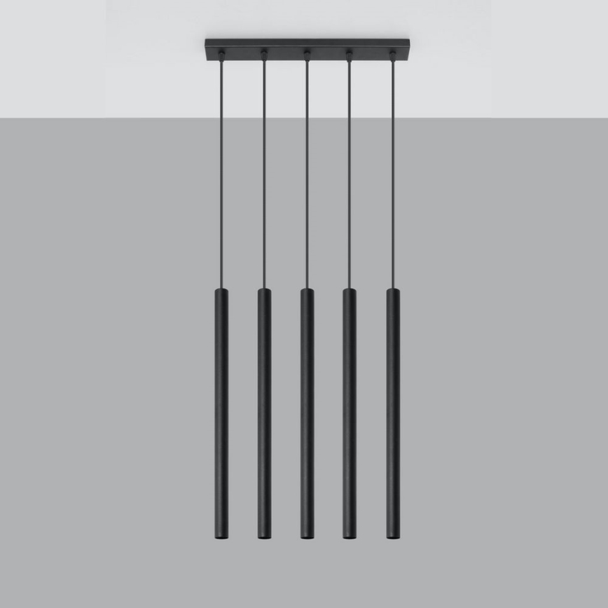 Lampadario a sospensione con filo PASTELO 5xG9/8W/230V nero