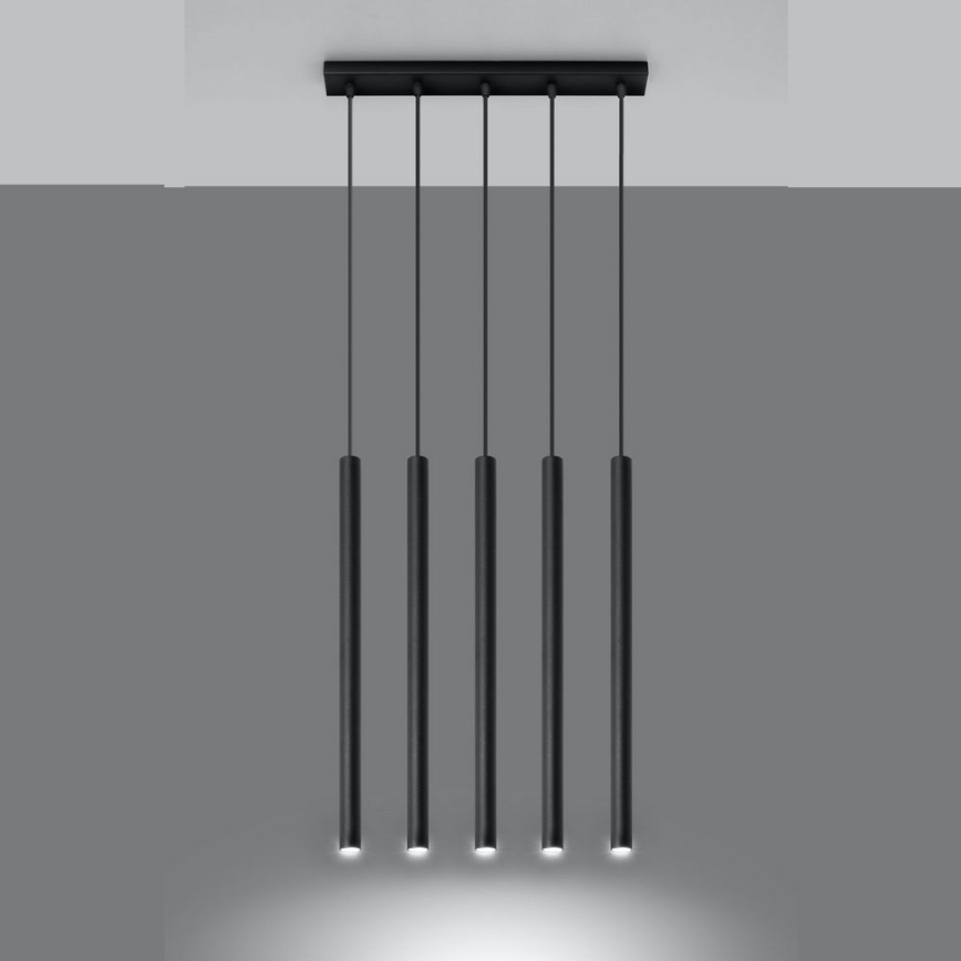 Lampadario a sospensione con filo PASTELO 5xG9/8W/230V nero