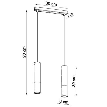 Lampadario a sospensione con filo PABLO 2xGU10/40W/230V nero/faggio