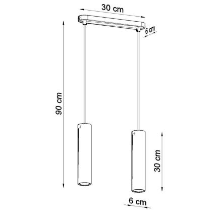 Lampadario a sospensione con filo LINO 2xGU10/40W/230V faggio