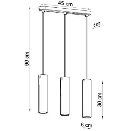 Lampadario a sospensione con filo LINO 3xGU10/40W/230V faggio