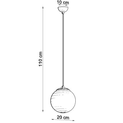 Lampadario su filo TOYA 1xE27/60W/230V d. 20 cm