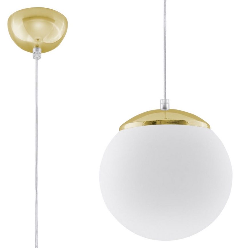 Lampadario a cavo TOYA 1xE27/60W/230V Ø 20 cm bianco/oro