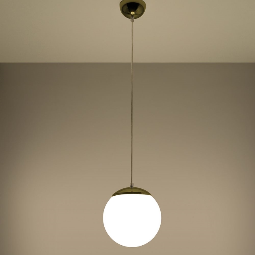 Lampadario a cavo TOYA 1xE27/60W/230V Ø 20 cm bianco/oro