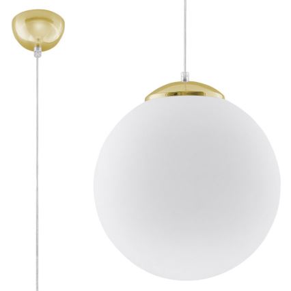 Lampadario a sospensione con cavo TOYA 1xE27/60W/230V Ø 30 cm bianco/oro