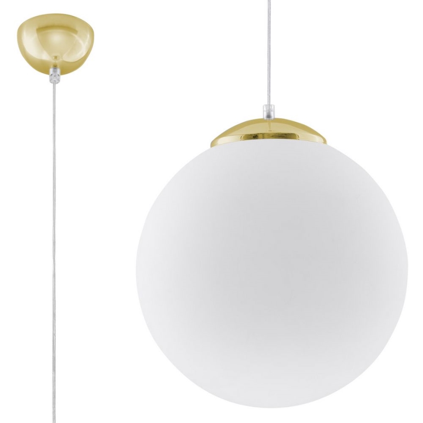 Lampadario a sospensione con cavo TOYA 1xE27/60W/230V Ø 30 cm bianco/oro