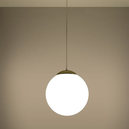 Lampadario a sospensione con cavo TOYA 1xE27/60W/230V Ø 30 cm bianco/oro