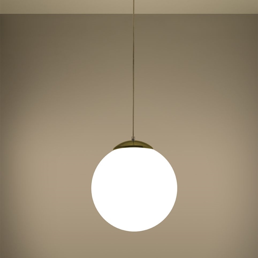 Lampadario a sospensione con cavo TOYA 1xE27/60W/230V Ø 30 cm bianco/oro
