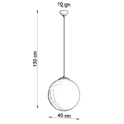 Lampadario su filo TOYA 1xE27/60W/230V d. 40 cm