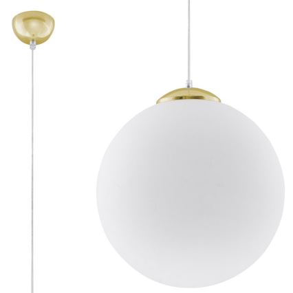 Lampadario a sospensione con cavo TOYA 1xE27/60W/230V Ø 40 cm bianco/oro