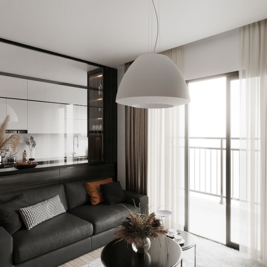 Lampadario su filo BELLA 3xE27/60W/230V d. 60 cm bianco