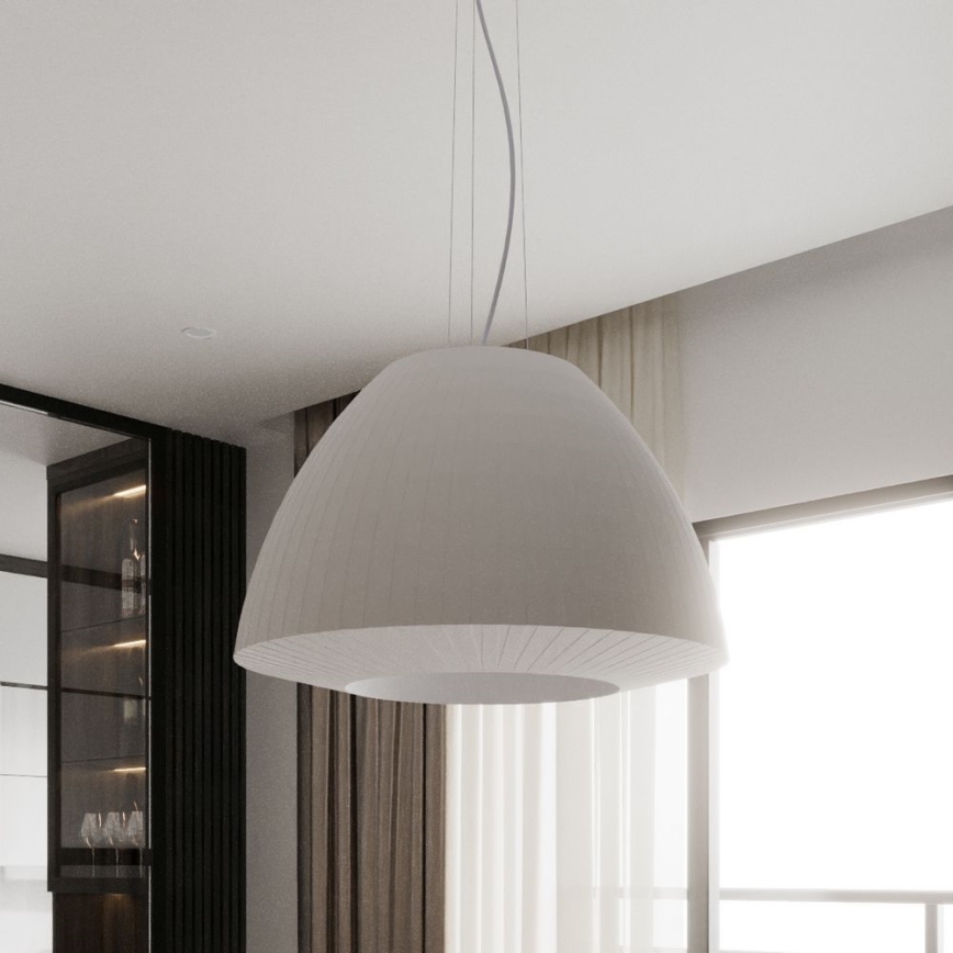 Lampadario su filo BELLA 3xE27/60W/230V d. 60 cm bianco