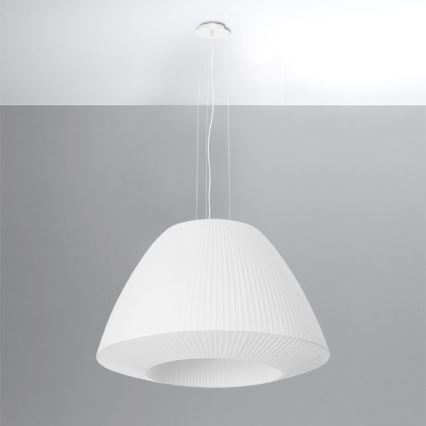Lampadario su filo BELLA 3xE27/60W/230V d. 60 cm bianco