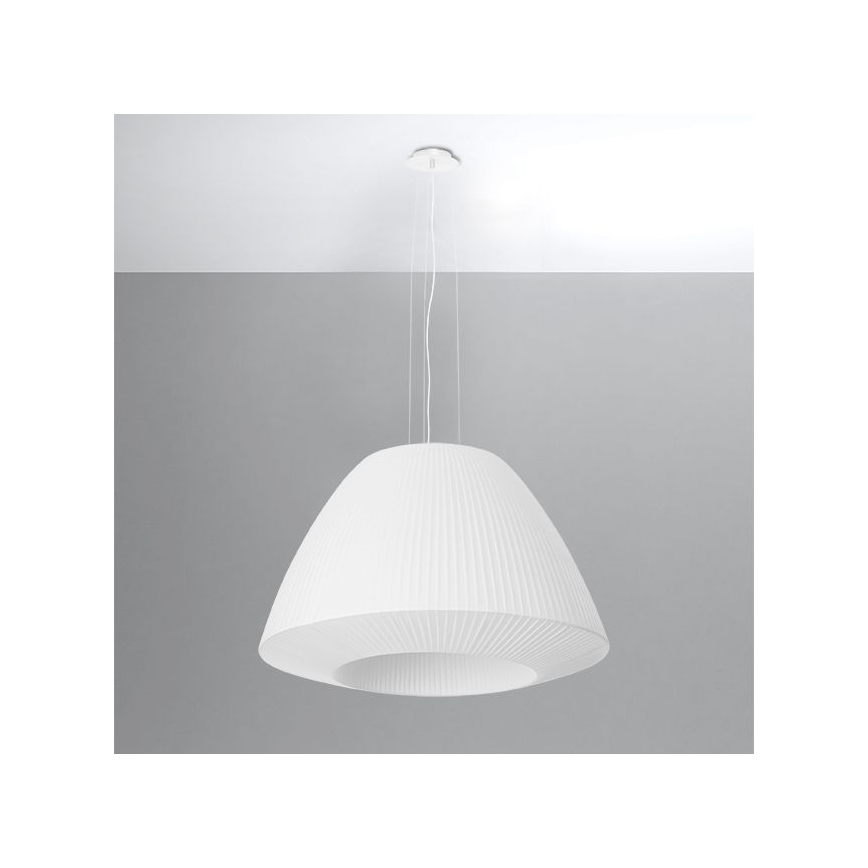 Lampadario su filo BELLA 3xE27/60W/230V d. 60 cm bianco