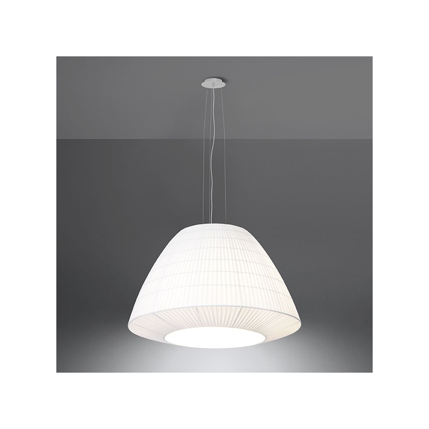Lampadario su filo BELLA 3xE27/60W/230V d. 60 cm bianco