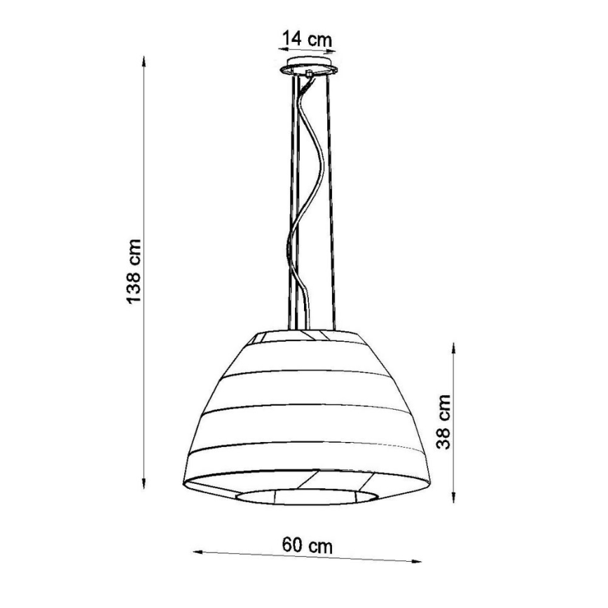 Lampadario su filo BELLA 3xE27/60W/230V d. 60 cm bianco