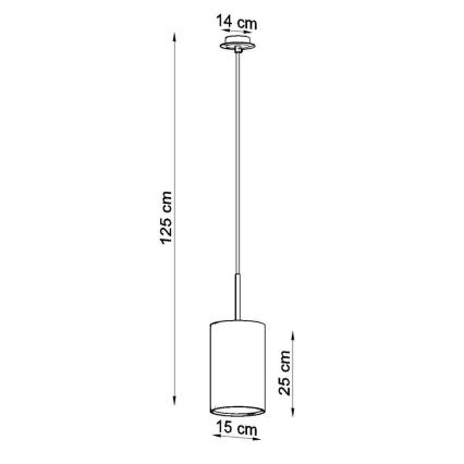 Lampadario su filo OTTO 1xE27/60W/230V d. 15 cm bianco