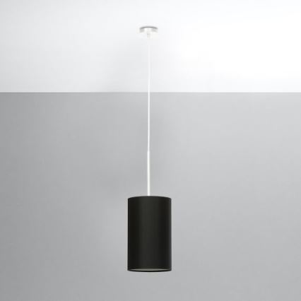 Lampadario su filo OTTO 1xE27/60W/230V d. 15 cm nero