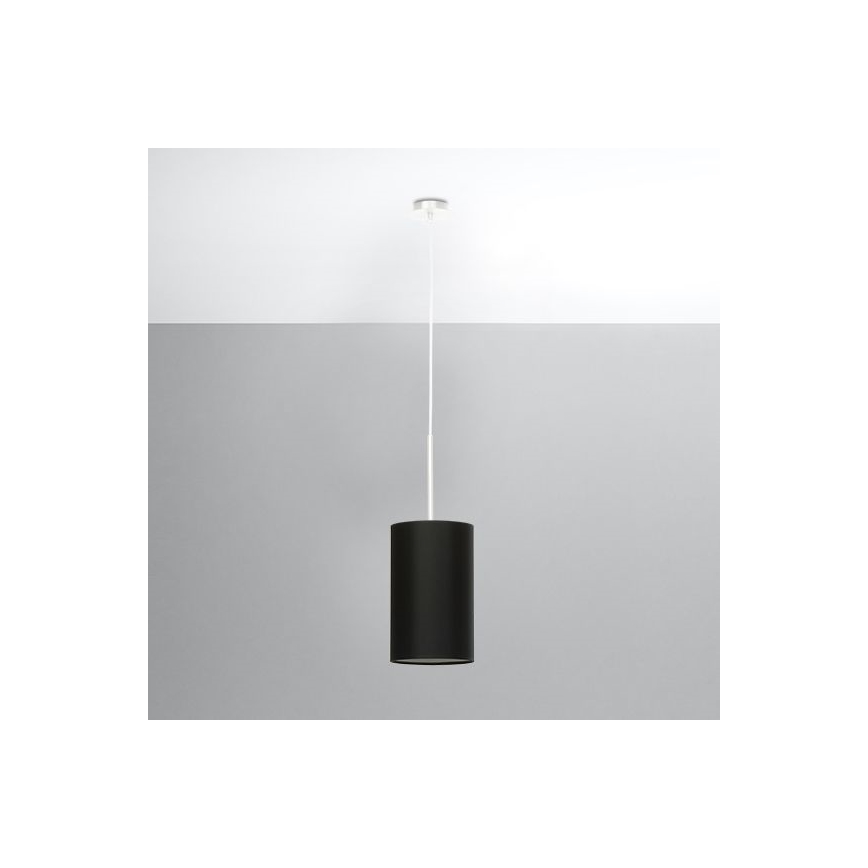 Lampadario su filo OTTO 1xE27/60W/230V d. 15 cm nero