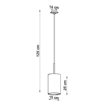 Lampadario su filo OTTO 1xE27/60W/230V d. 15 cm nero