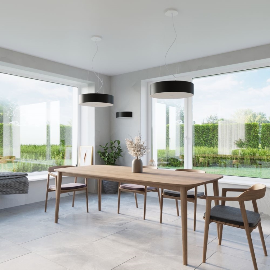 Lampadario a sospensione con filo SKALA 3xE27/60W/230V diametro 30 cm nero
