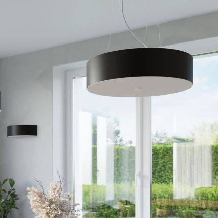 Lampadario a sospensione con filo SKALA 3xE27/60W/230V diametro 30 cm nero