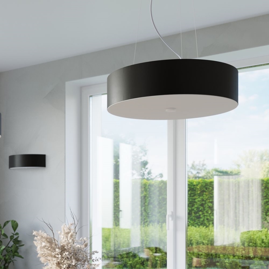 Lampadario a sospensione con filo SKALA 3xE27/60W/230V diametro 30 cm nero
