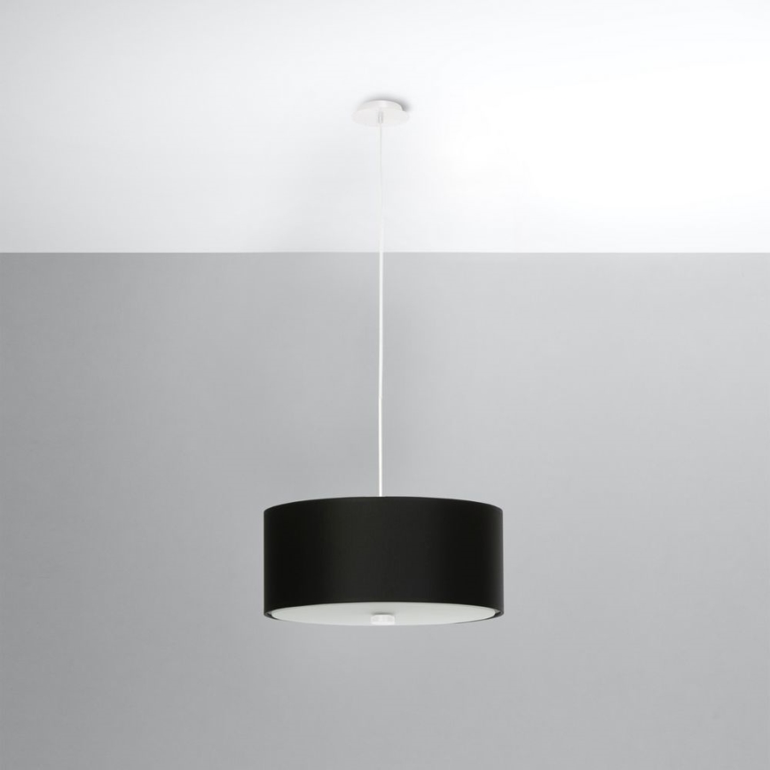 Lampadario a sospensione con filo SKALA 3xE27/60W/230V diametro 30 cm nero