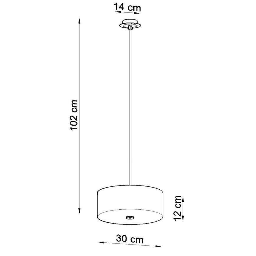 Lampadario a sospensione con filo SKALA 3xE27/60W/230V diametro 30 cm nero