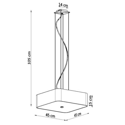 Lampadario su filo LOKKO 5xE27/60W/230V 45 cm nero