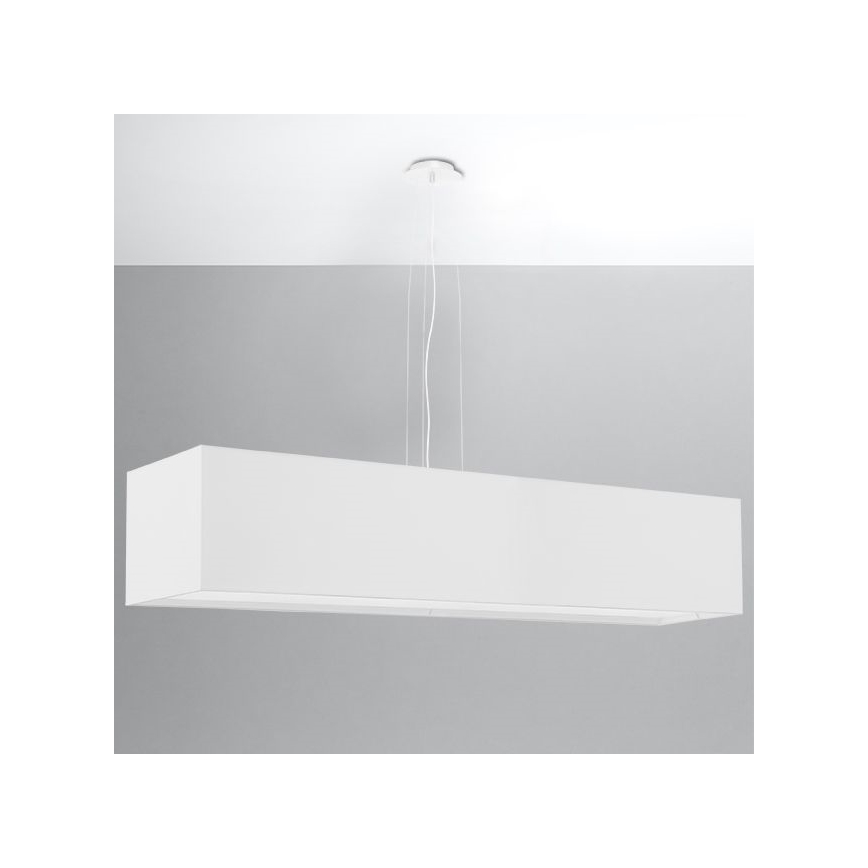 Lampadario su filo SANTA 5xE27/60W/230V 120 cm bianco