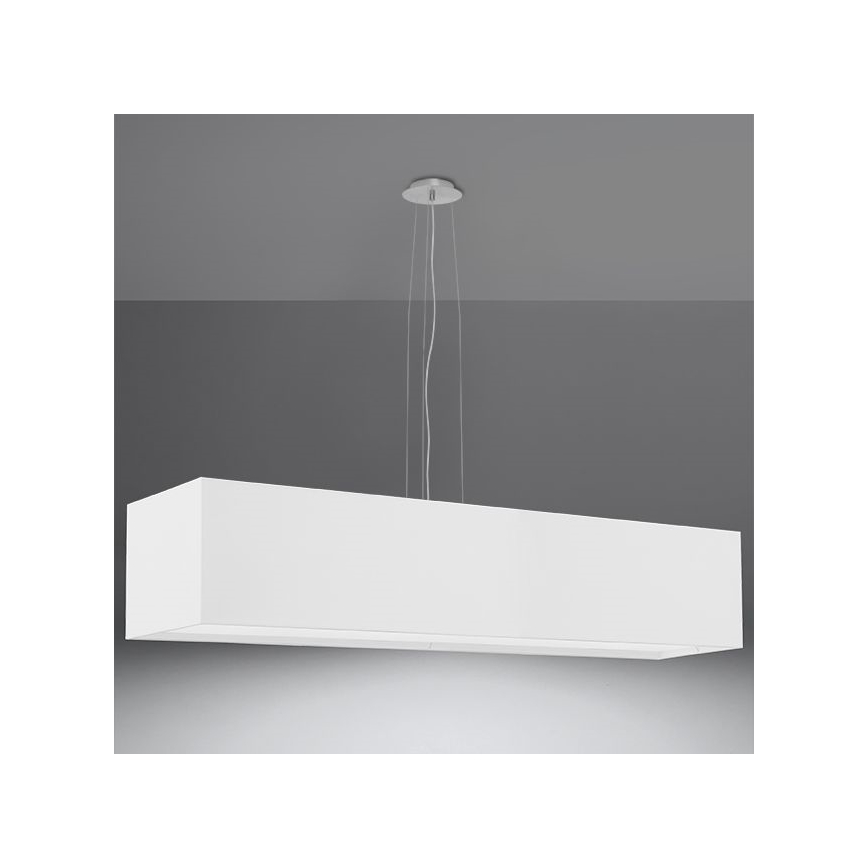 Lampadario su filo SANTA 5xE27/60W/230V 120 cm bianco