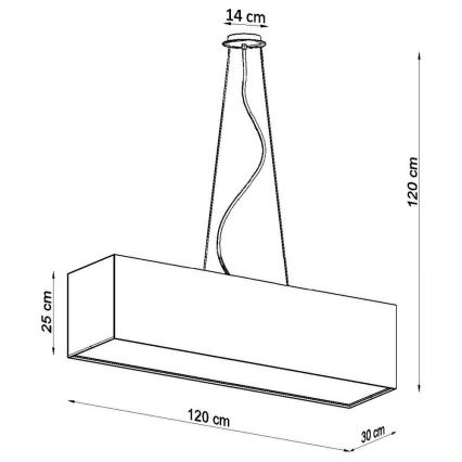 Lampadario su filo SANTA 5xE27/60W/230V 120 cm bianco