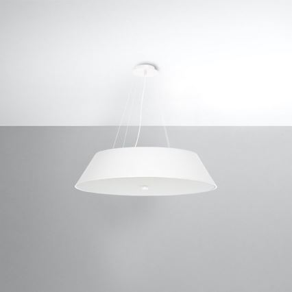 Lampadario su filo VEGA 5xE27/60W/230V d. 70 cm bianco