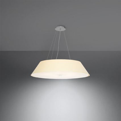 Lampadario su filo VEGA 5xE27/60W/230V d. 70 cm bianco