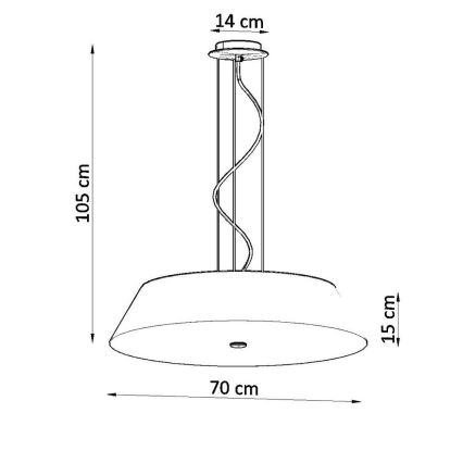 Lampadario su filo VEGA 5xE27/60W/230V d. 70 cm bianco